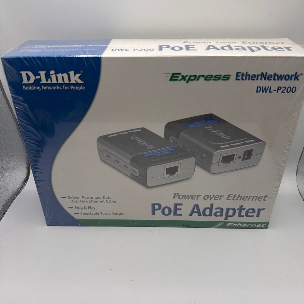 NEW D-Link DWL-P200 Power over Ethernet PoE Adapter Kit 5V 12V Selectable Sealed